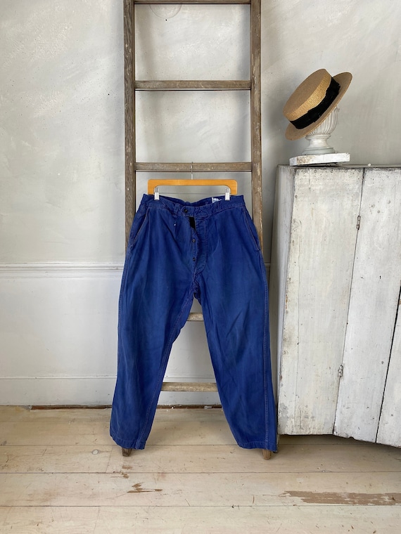 Dark Blue denim pants work wear 1950s-60s workwear