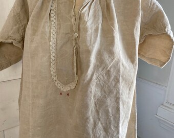 Washed Linen Tunic French Linen White Hemp and Cotton Night