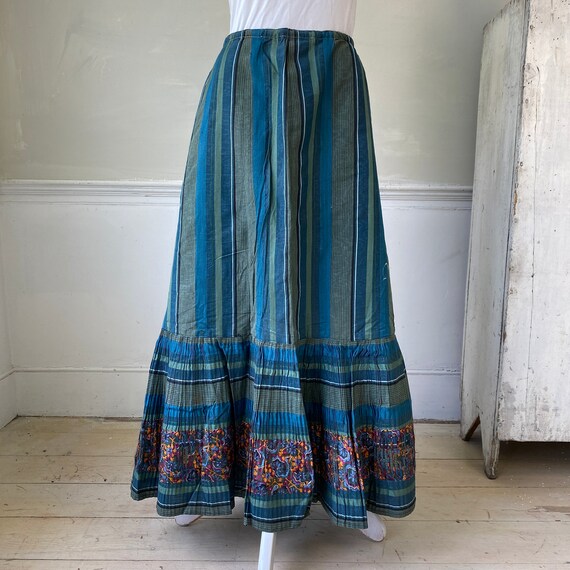 Blue and Green Pleated Skirt 1910s-1920s Multicol… - image 2