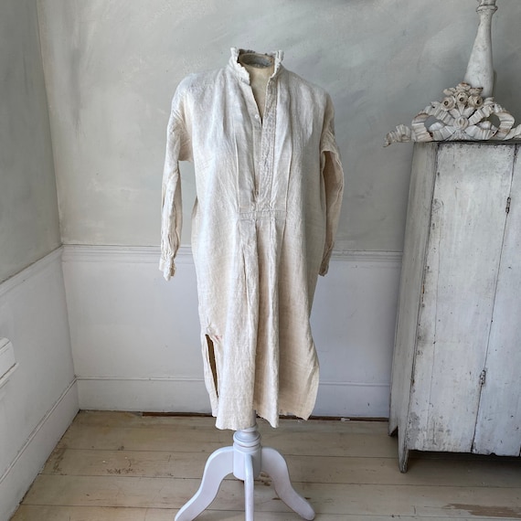 Antique French Chemise Night Shirt Tunic French L… - image 1