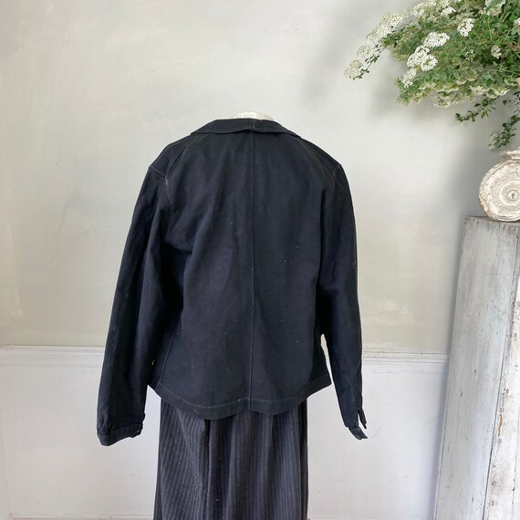 BLACK MEDIUM Vintage Jacket French Workwear Jack… - image 8
