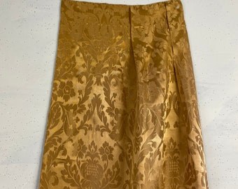 Vintage curtain golden gold sheen  valance c1920  sateen damask sheen heavy weight 20's textile part of a setUnique window treatment