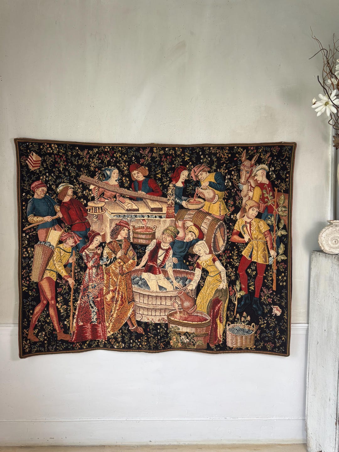 Blazing Auctions - Goblys Les Vendanges French Medieval Tapestry