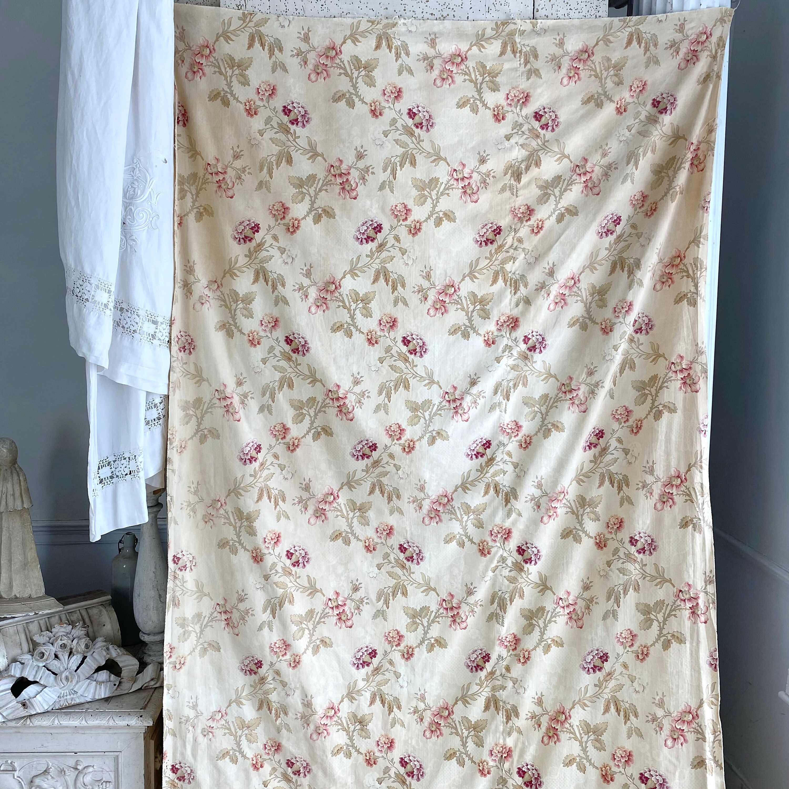 Shabby Chic Upholstery Fabric Antique French Country 1910 Etsy