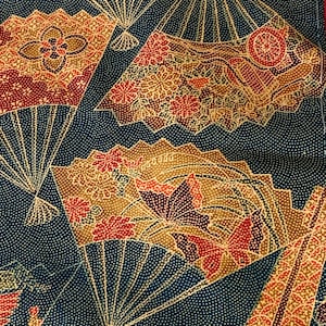 3.2 yards  butterfly fan  silk Japanese kimono lining fabric material eco-friendly