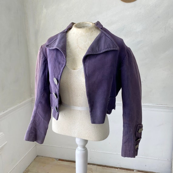 Cropped Jacket Vintage French purple coat possibl… - image 3