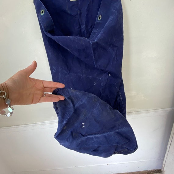 Distressed Antique Indigo blue Denim bag antique … - image 3