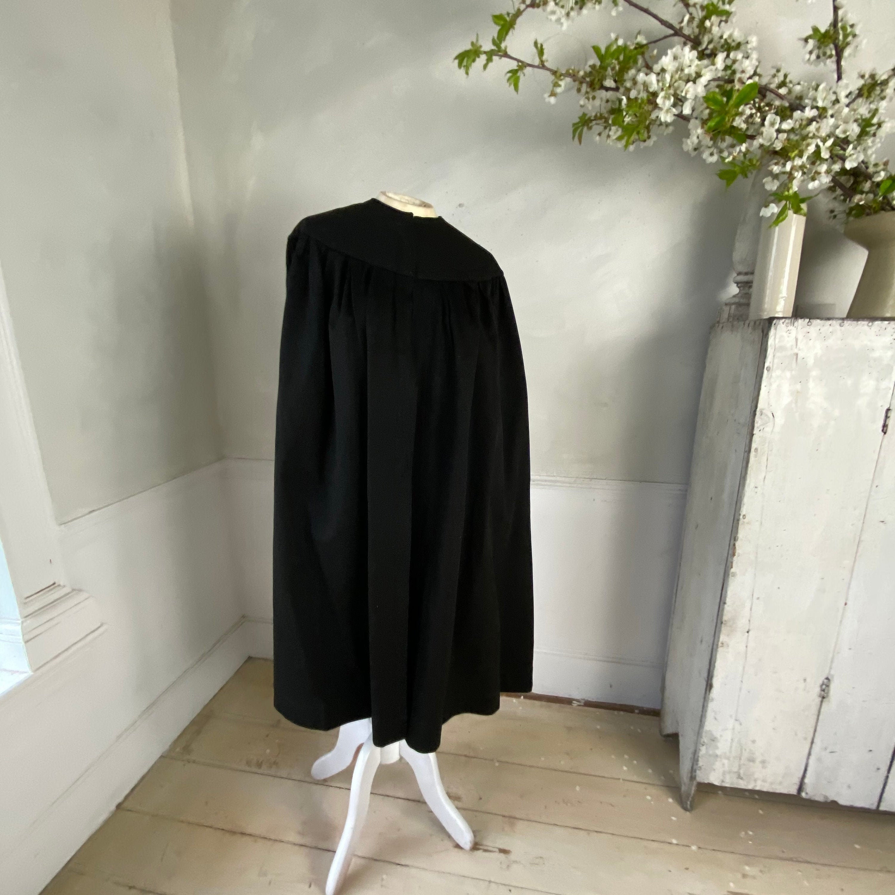 Judge's gown Antique cape cloak black velvet and wool 1900 | Etsy