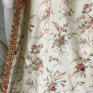 STUNNING pale blue  antique French curtain drape bed hanging textiles old fabric materialUnique window treatment Coastal home  eco-friendly