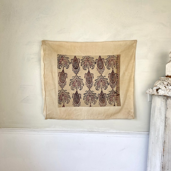 Antique Kalamkari Pillow case cover lovely design The Textile TrunkUnique window treatment eco-friendly 