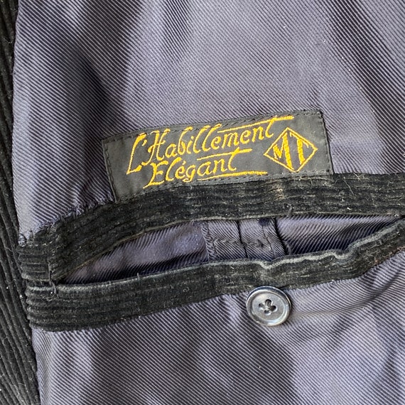 Vintage Black Corduroy Jacket French Workwear Bla… - image 10
