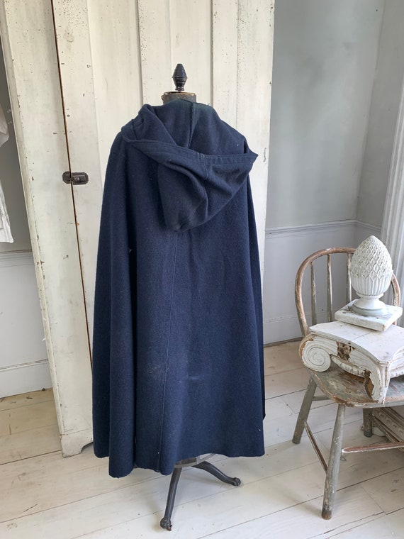Vintage French postal worker's cape wool with post