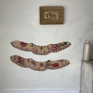 Antique French curtain drape tie back tiebacks 19th century French textilesUnique window treatment eco-friendly