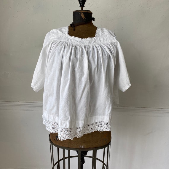 French CHOIR shirt Vintage White Blouse with lace… - image 2