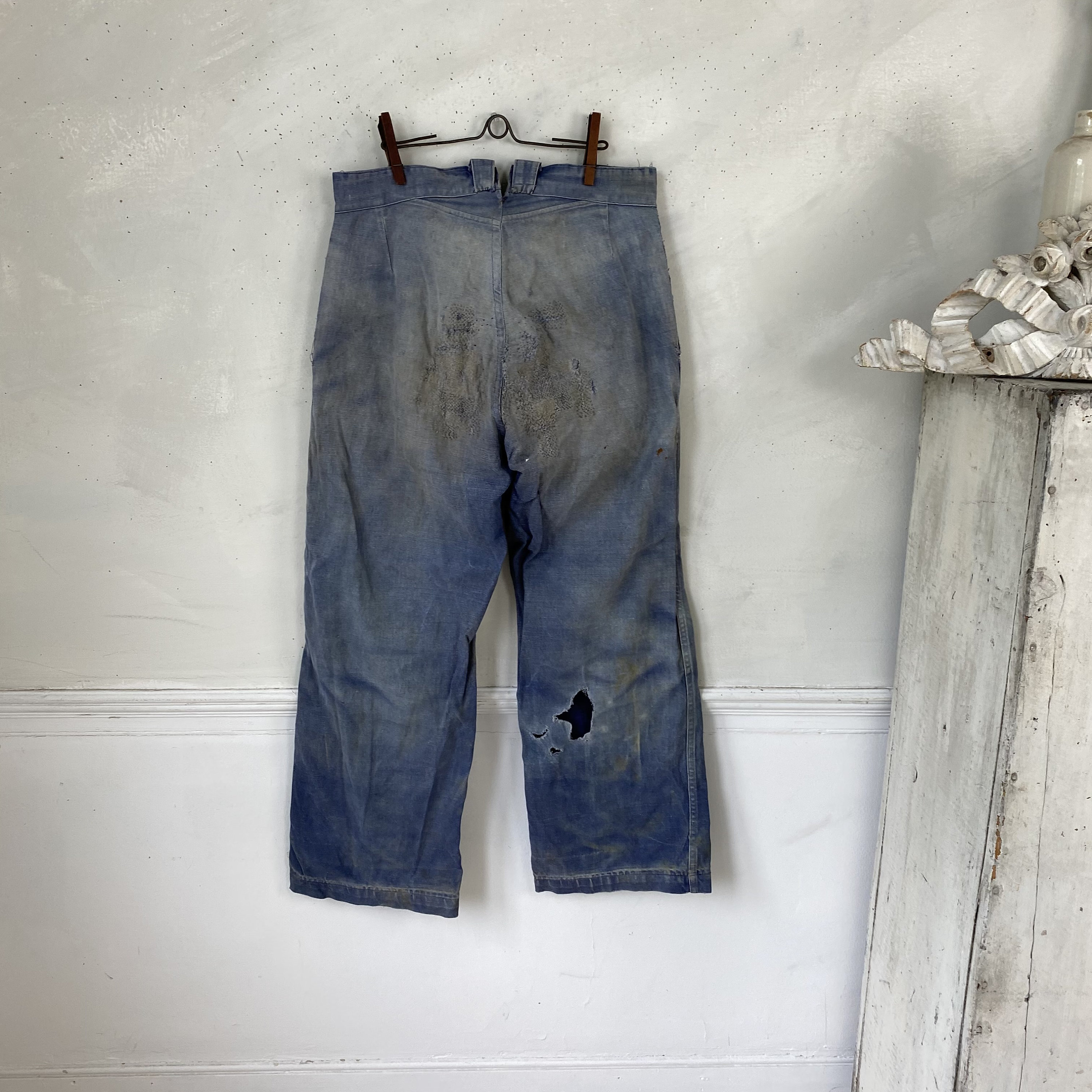 パンツ FRENCH VINTAGE COTTON PIQUE SLACKS Deadstock】French Vintage Cotton Pique Pants 50s