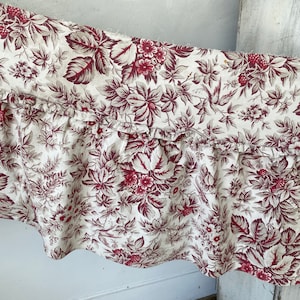 Floral and bird heavyweight cotton antique twill weave material French purple pink red birds raspberries flowers Textile Trunk eco-friendly