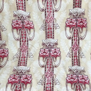 Art Nouveau antique heavyweight two sided cotton from France c 1900 French country material art deco design fabric floral The Textile Trunk