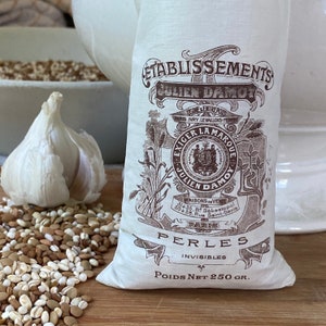 Antique Pasta Bag French linen cloth Factory sack c1910 sachet bag vintage textiles soup making Kitchenware French country style