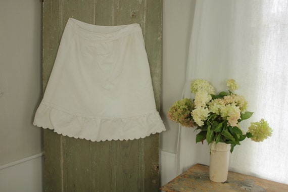 Buy White Petticoat Skirt French Vintage Heavy Cotton Slip Waffle 
