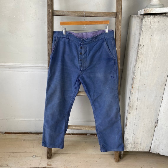 Amazing Blue Moleskin Pants 1930s Work Wear Workwear French - Etsy