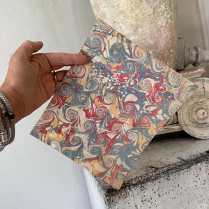 9 x 7.5 Antique French Marbled Paper ~ Hand-Marbled Unique Art Paper c1800s ~ Collectible Antique Paper for Framing Display marbleized