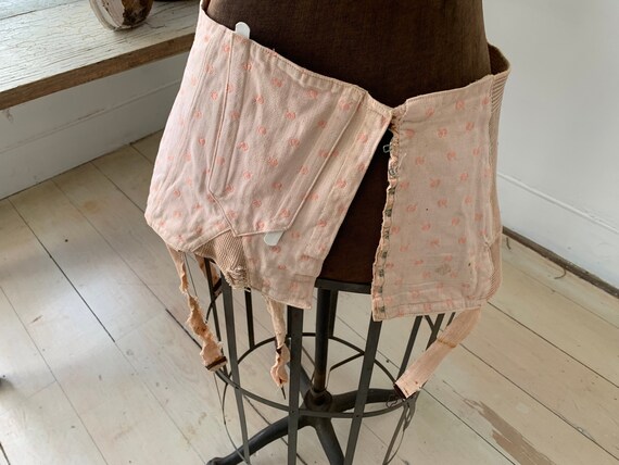 Vintage Girdle Corset Pink French 1940s Skirt Unde