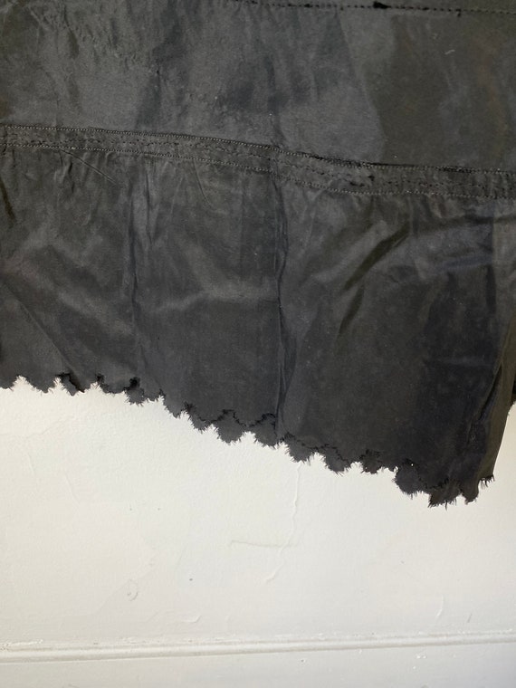 Antique Black Silk Slip French Workwear Silk Slip… - image 6