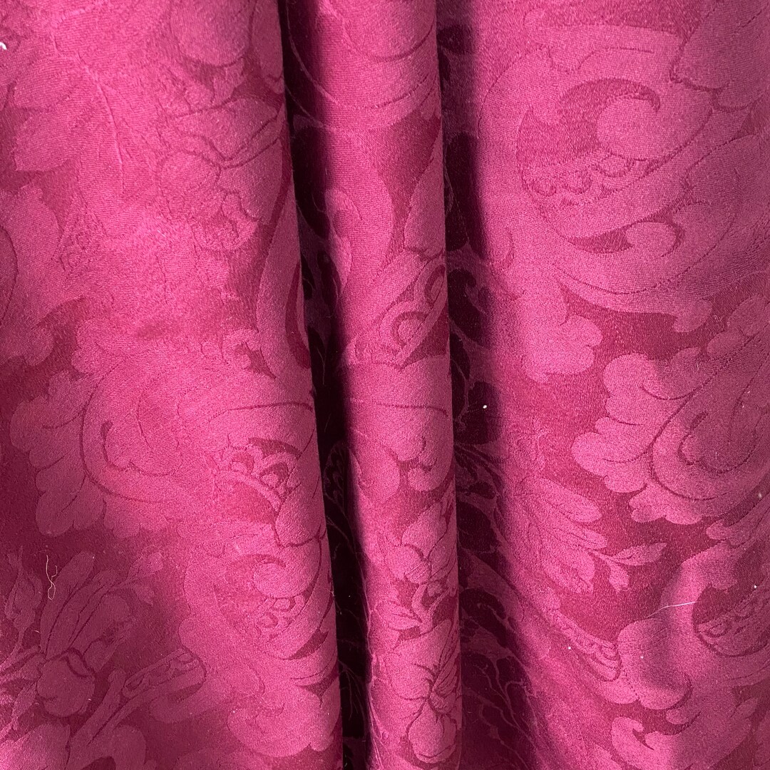 Challis Woven Damask Burgundy Fabric 18501880 Fabric Etsy