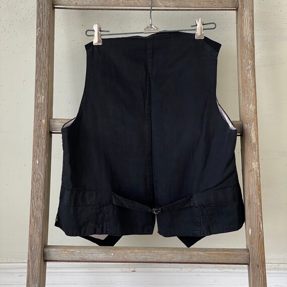 Antique French Black Vest Men's Clothing Clothes Vintage Workwear