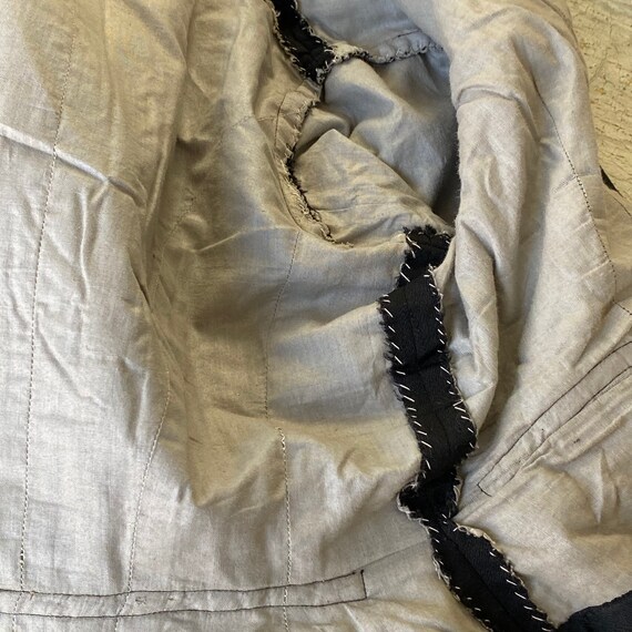 Black Cotton Bodice Early 1900s Snap Up Blouse Bl… - image 9