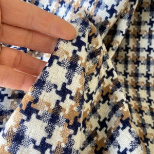 2.88 yards x58 French Chevron puzzle patterns white black  unused fabric OLD workwear material Shirting suit material Department Store
