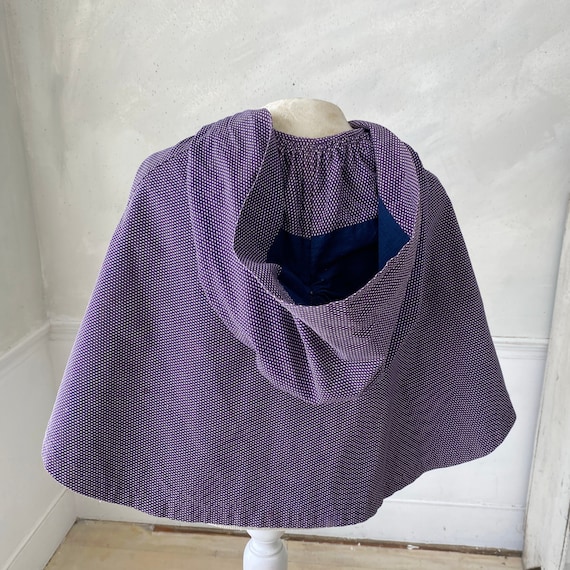 Antique French cape purple with Indigo blue dyed … - image 1