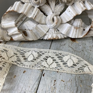 11.3 yards Handmade Vintage VTG  French lace Trim passementerie  bobbin ribbon clothing  Cottagecore  farmhouse The Textile Trunk