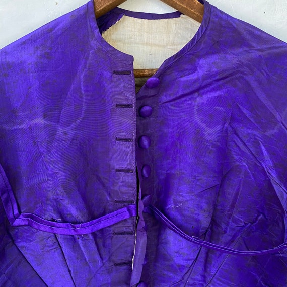 Electric Purple Silk Bodice 1870s Silk Bodice Pur… - image 5