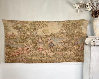 77x39 ヴィンテージ フランス製 タペストリー 田園風景 1930年代