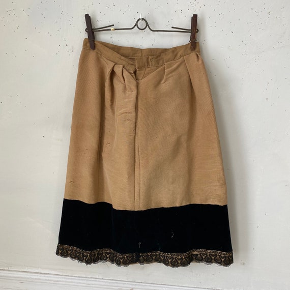Antique Wool Silk Skirt French Victorian Garment … - image 9