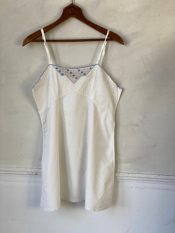 Embroidered Slip Women's Slip 1950s Slip Under Dr… - image 2