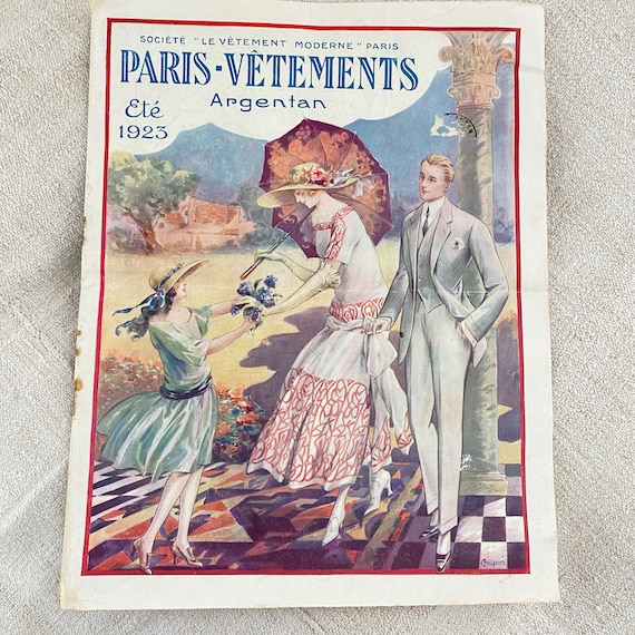 1920's PARIS 1923 Art Deco French Fashion Magazine Paper