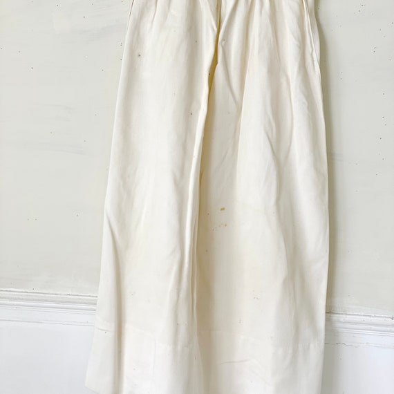 Vintage French Skirt Cream Beige Cotton Rayon 193… - image 7