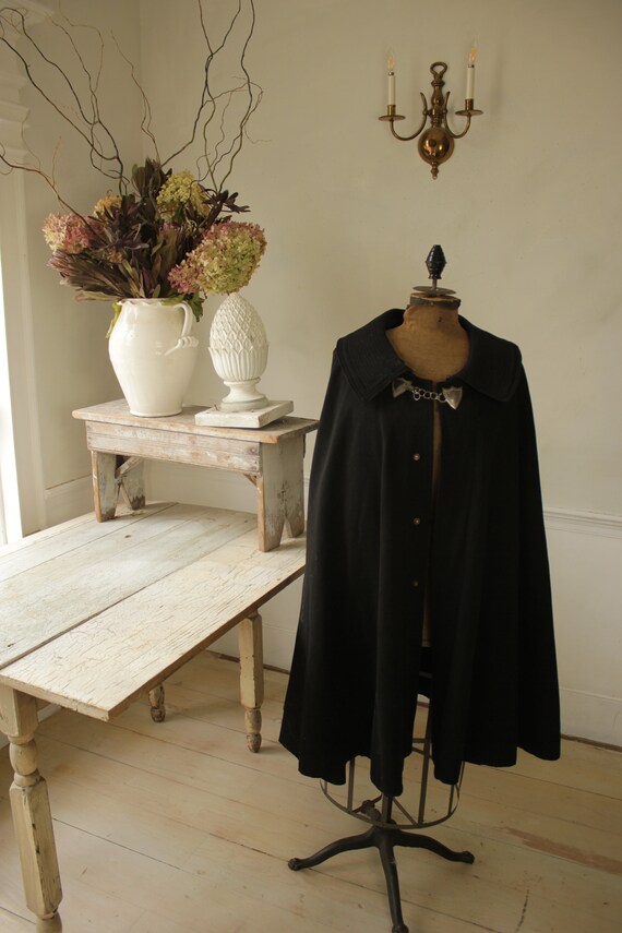 Vintage Cloak or Cape Black French workwear clothing … - Gem Vintage Cloak or Cape Black French workwear clothing … - Gem