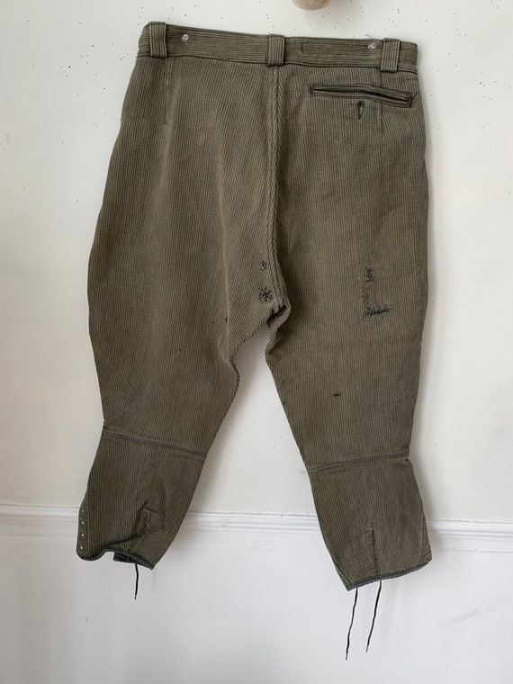Vintage Cropped Pants Thick Ribbed Cotton Men's R… - image 9