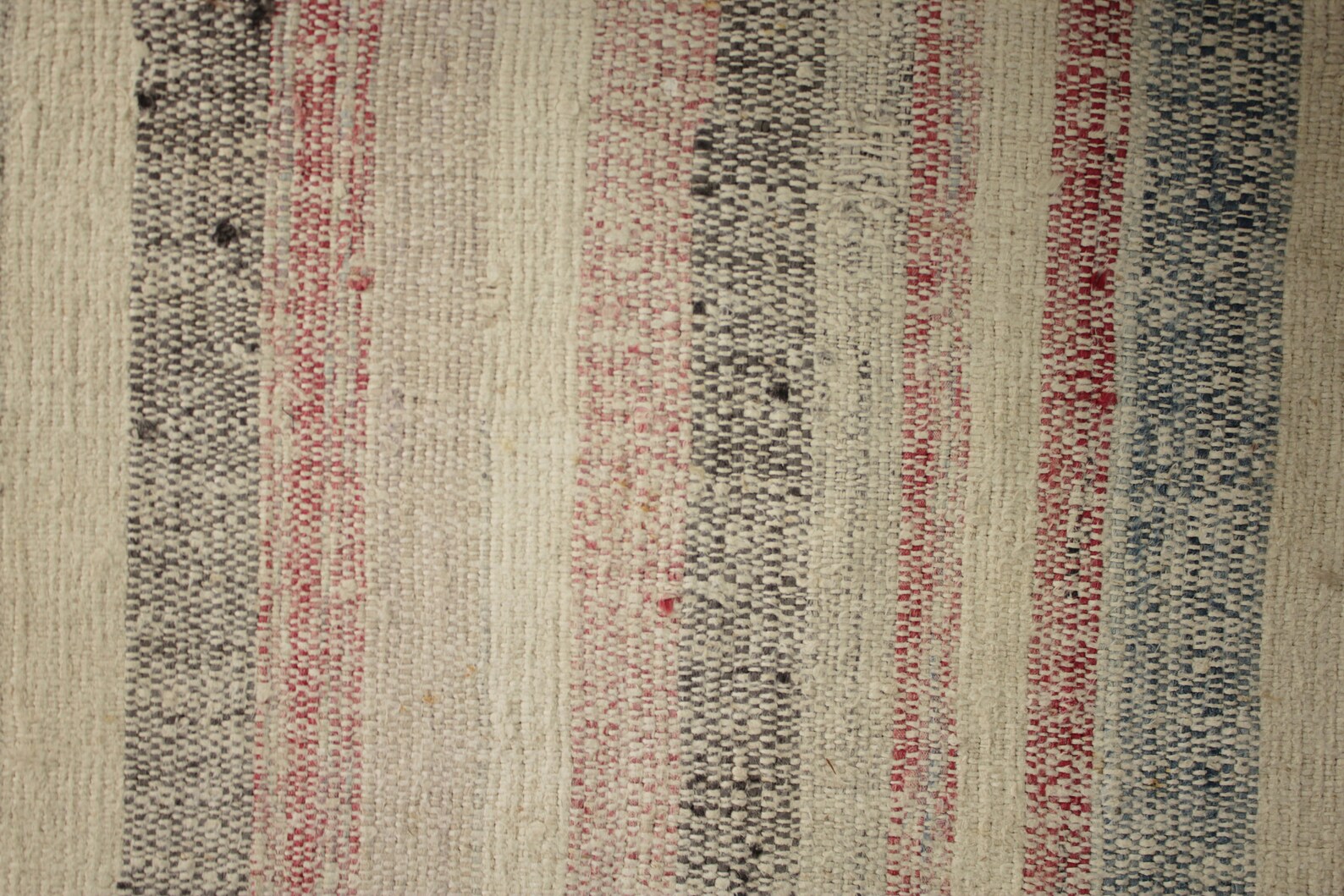 European Rag Rug Hand Woven Vintage Pale Tones Striped Carpet | Etsy