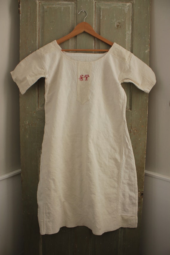 French linen white hemp and cotton night shirt ch… - image 7