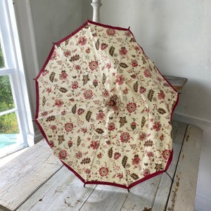 Umbrella French vintage patterned cloth 1930  Parasol eco-friendly