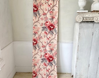 102 X 20.5 ( multiples available! ) Vintage French Rose bed hanging fabric curtains drapes The Textile TrunkUnique window treatment