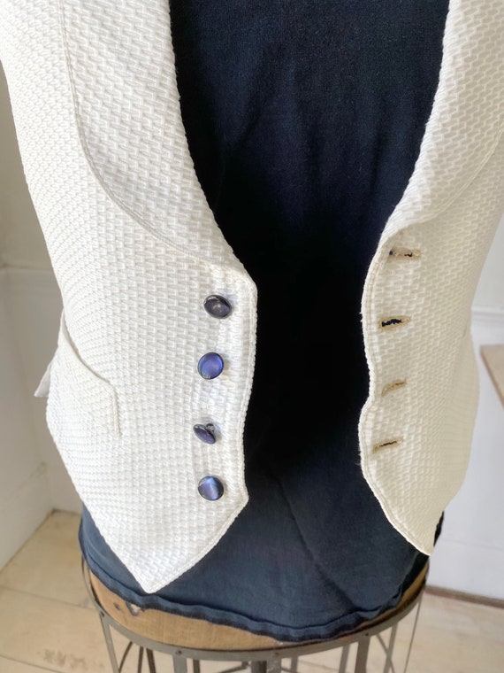 Antique White Men's waistcoat vest Wonderful cut … - image 4