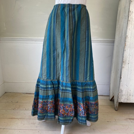 Blue and Green Pleated Skirt 1910s-1920s Multicol… - image 5