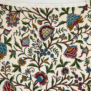 2 Rideaux Vintage Uniques - Broderie Main En Laine (crewelwork) - Pièce Décorative Rare