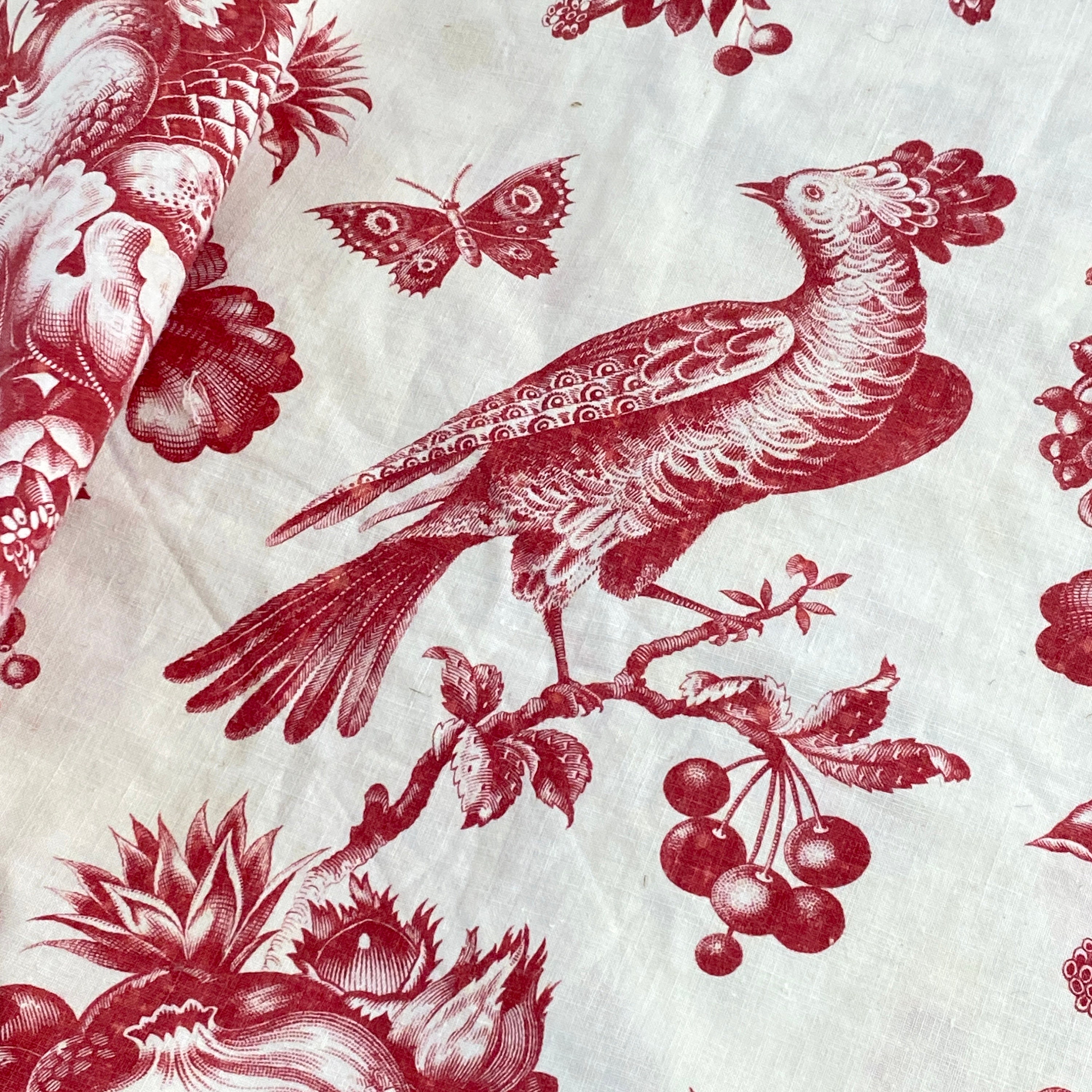 24X16アンティークフレンチピローケースクッションカバー生地レッド