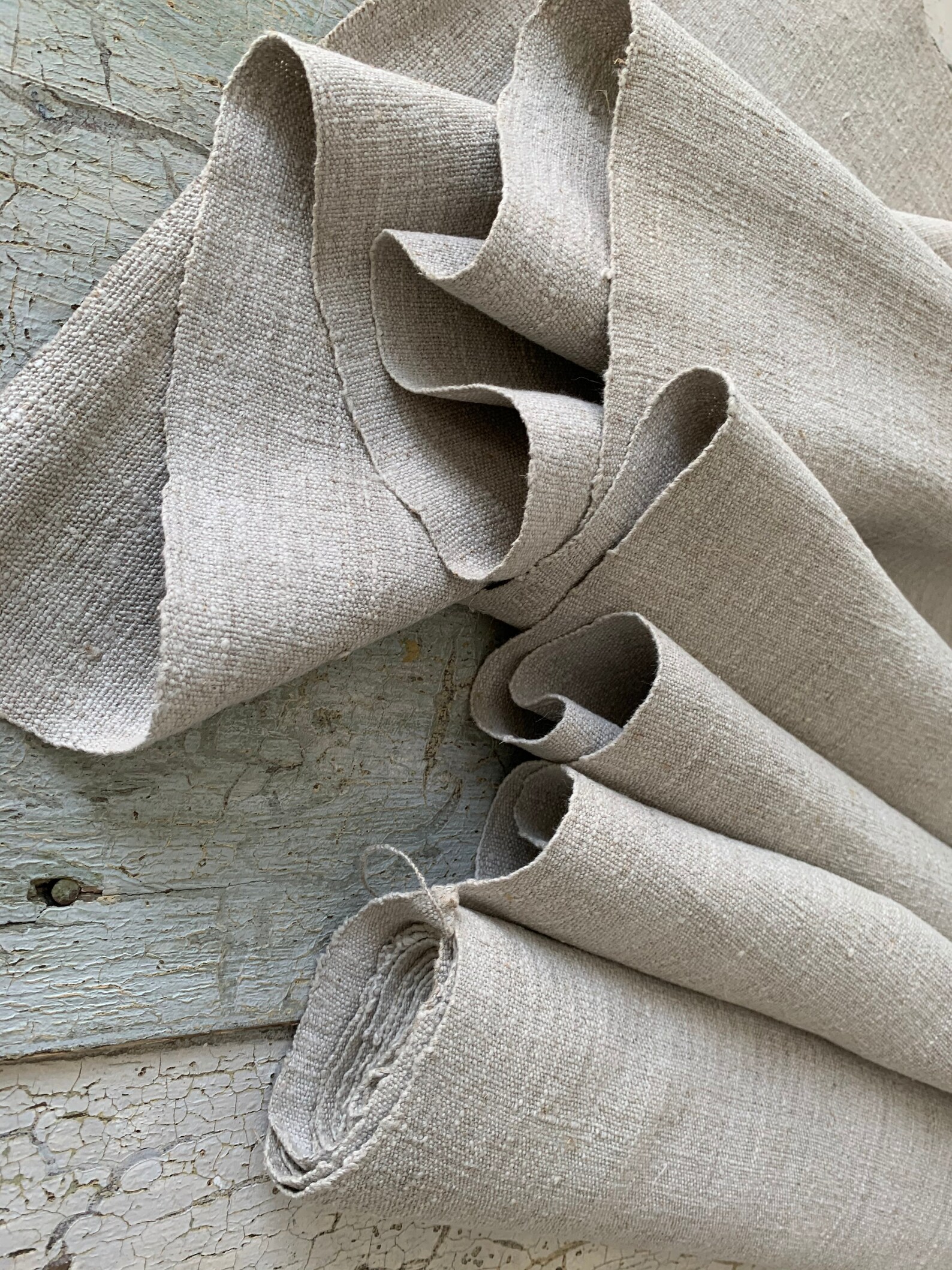 Antique Linen Fabric Gray Striated Plain Hemp Bolt 4.9 Yards Etsy